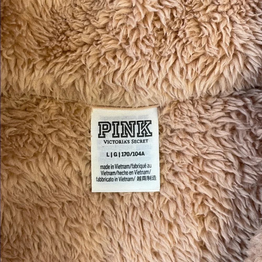 PINK Victoria's Secret Soft Tan Sherpa. Size Large. - Picture 3 of 6